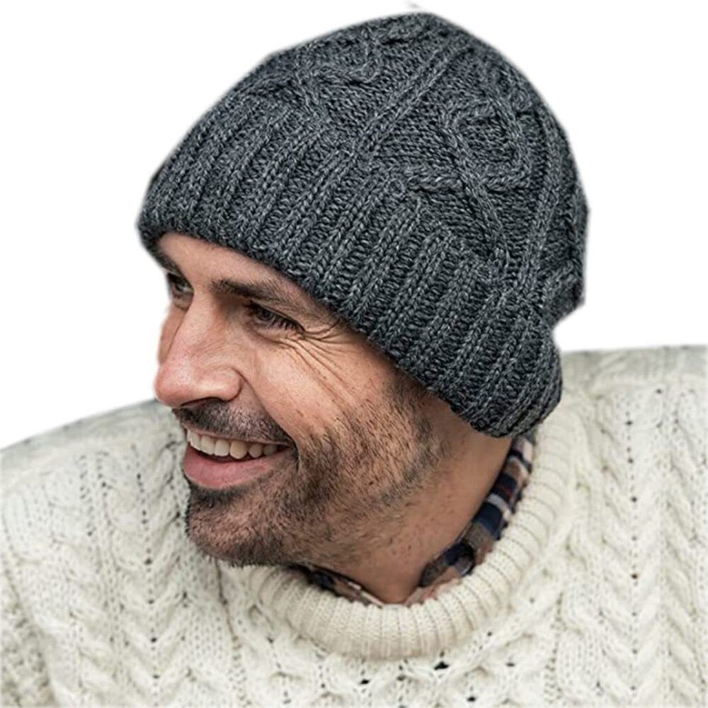 2685 Diamond Cable Knit Hat Gray, One Size